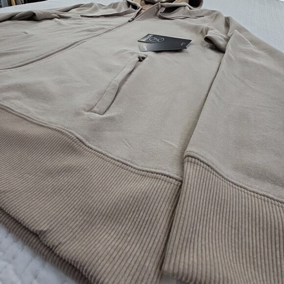 90 Degree by Reflex Men's Fleece Lined Full Zip Hoodie Tan Size X-Large NWT - Picture 4 of 15